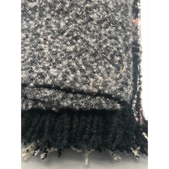 Emanuel Geraldo 2 pack blanket scarf wrap knit fringe polyester gray new READ - Picture 9 of 11